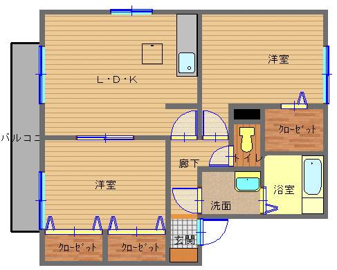 ウィルモア南が丘町～D-room～の間取り