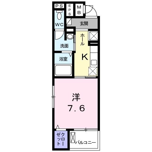 静岡市葵区南瀬名町のマンションの間取り