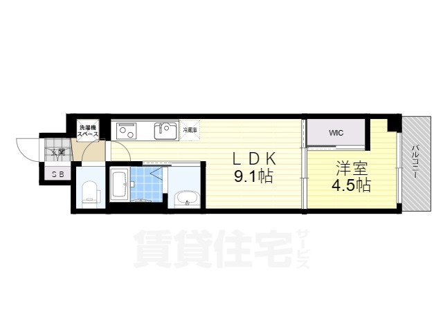 京都市南区八条源町のマンションの間取り