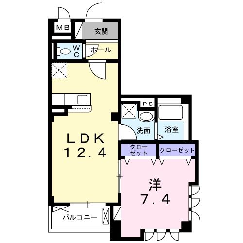 奈良市大安寺のマンションの間取り