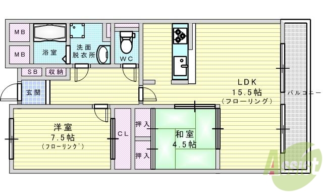 ベルメゾン山田の間取り