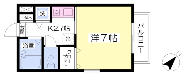 横浜市西区東久保町のアパートの間取り