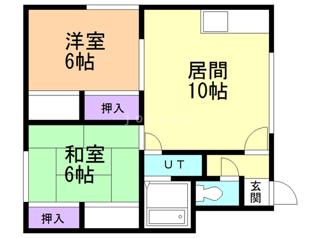 札幌市手稲区稲穂三条のアパートの間取り