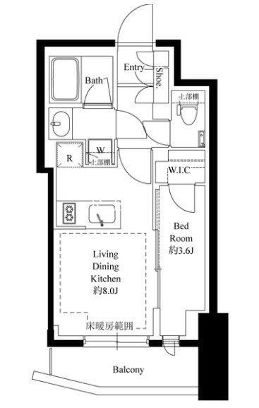 文京区小石川のマンションの間取り