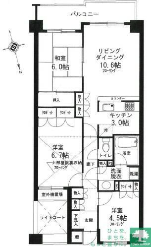 大田区南雪谷のマンションの間取り