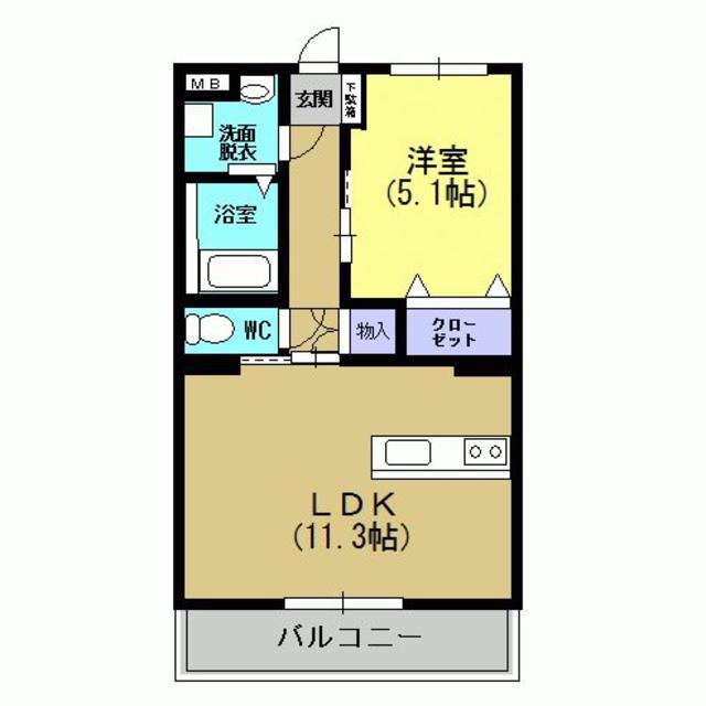 鹿児島市郡山町のマンションの間取り