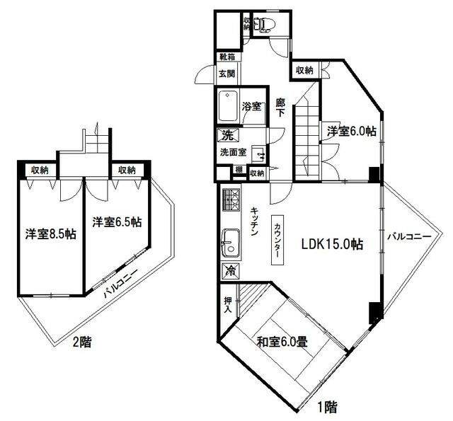 さいたま市大宮区宮町のマンションの間取り