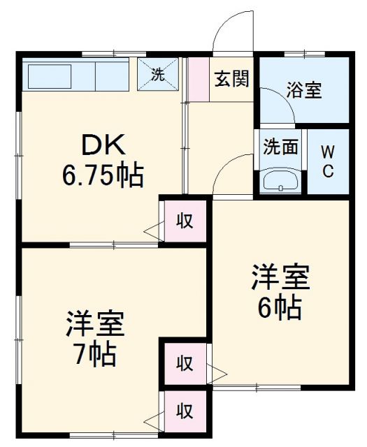 横浜市青葉区さつきが丘のアパートの間取り