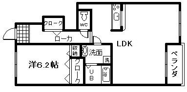 泉佐野市東羽倉崎町のアパートの間取り