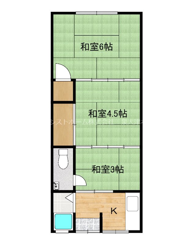 泉北郡忠岡町忠岡東のアパートの間取り