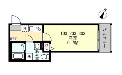 ベイルーム県立大学WESTの間取り