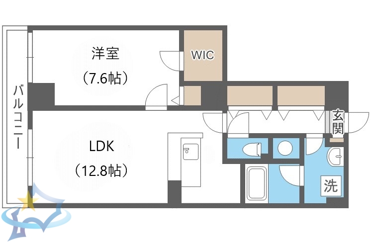 【札幌市中央区南五条西のマンションの間取り】