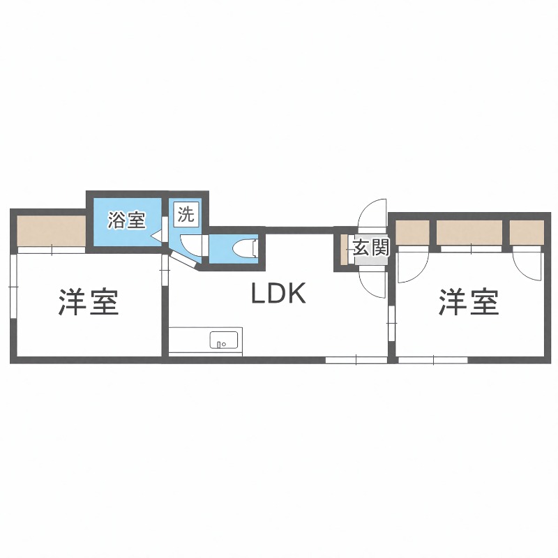 札幌市中央区南八条西のアパートの間取り