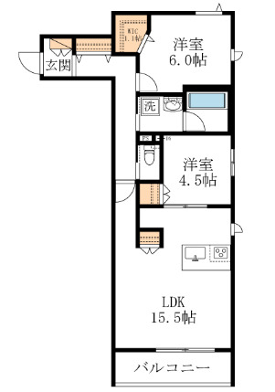 （仮称）三郷市早稲田２丁目メゾンの間取り