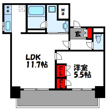 糟屋郡新宮町中央駅前のマンションの間取り