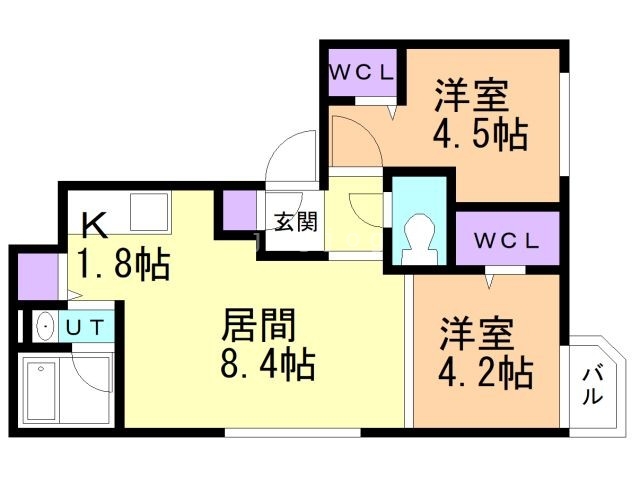 ヴァンテール野幌駅前の間取り