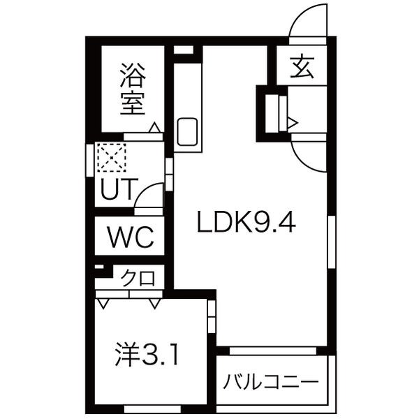 名古屋市北区上飯田北町のアパートの間取り