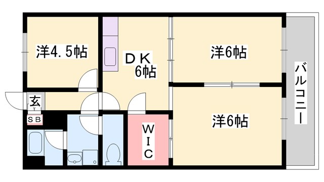 東今宿中村コーポIIの間取り