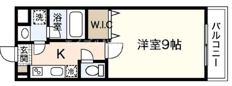 岡山市北区津島新野のマンションの間取り