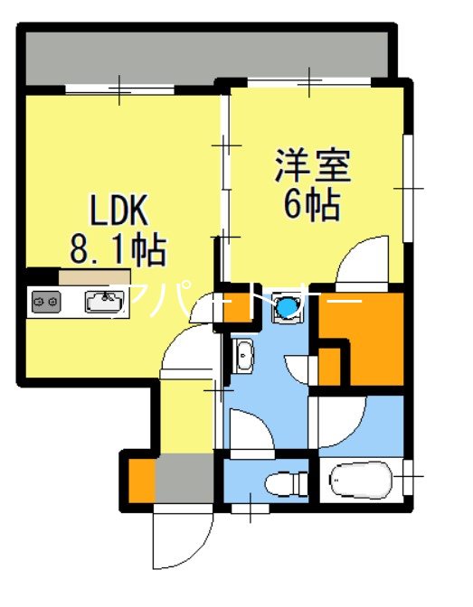 鹿児島市上荒田町のマンションの間取り