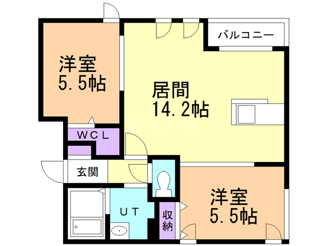 札幌市南区澄川五条のマンションの間取り