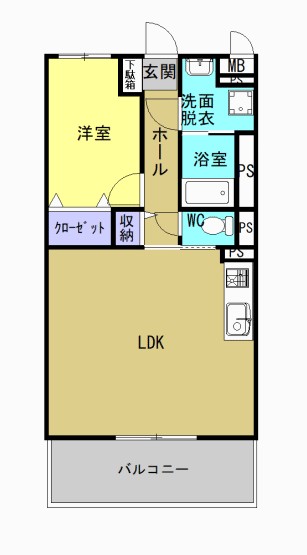 宇城市松橋町松橋のマンションの間取り