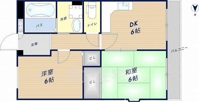 東大阪市日下町のマンションの間取り