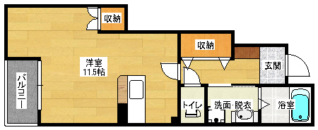 広島市安佐南区川内のアパートの間取り