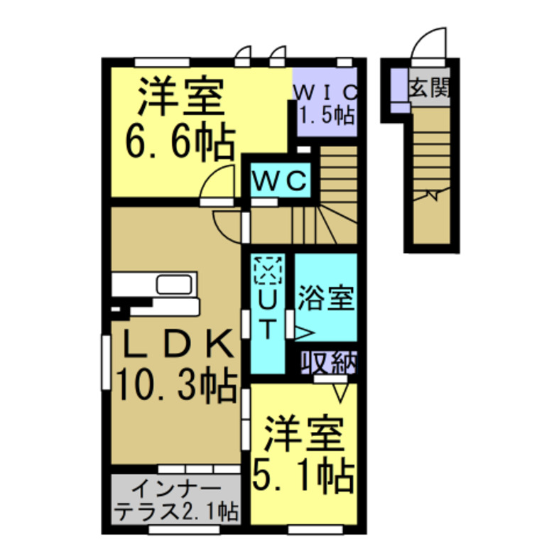 ラ ヴァーグ ウエストの間取り