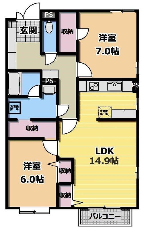 所沢市松葉町のマンションの間取り