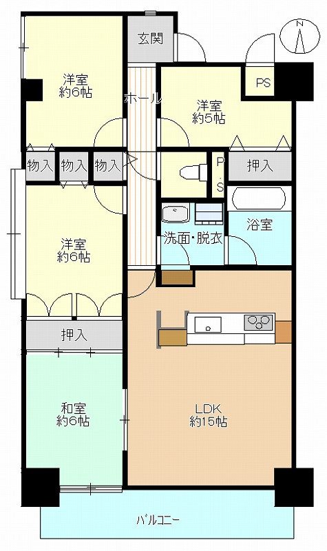 ライオンズマンション倉敷鶴形の間取り