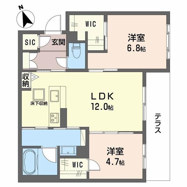 シャーメゾン　ブランヴェール住之江の間取り