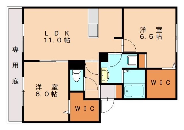 福岡市南区弥永のアパートの間取り