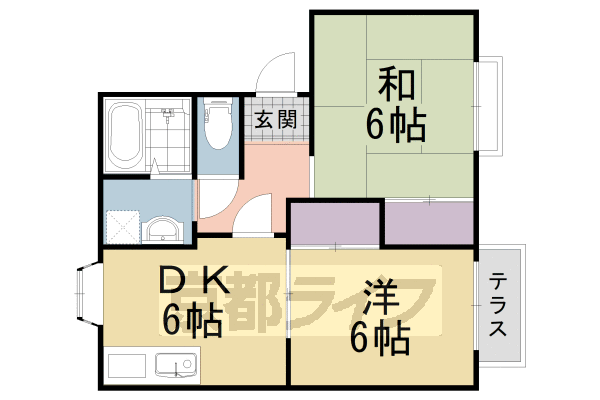 長岡京市奥海印寺のアパートの間取り