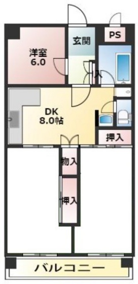 岡山県岡山市北区下石井２（マンション）の賃貸物件の間取り