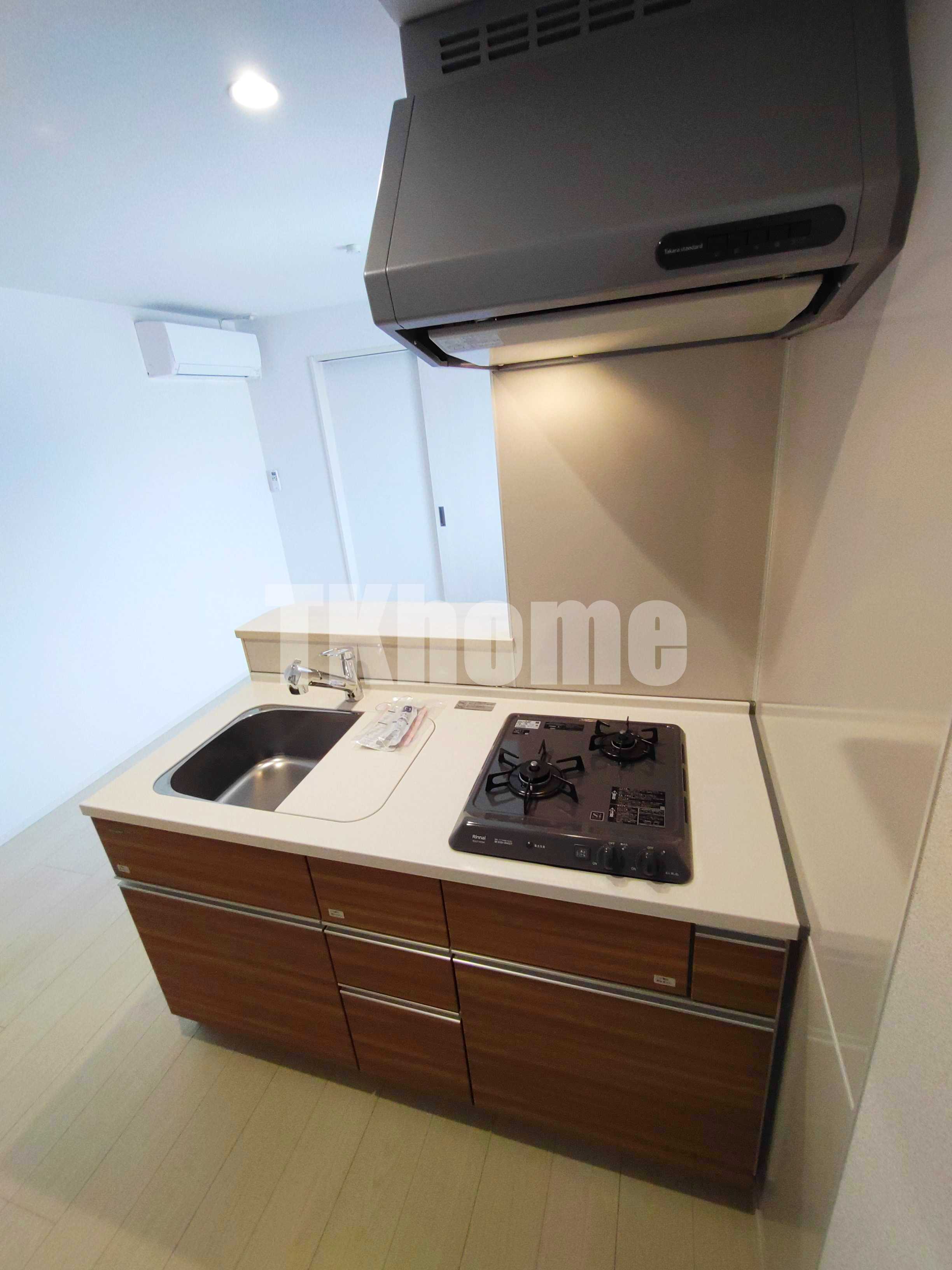 キッチン　2ツ口コンロ　グリル