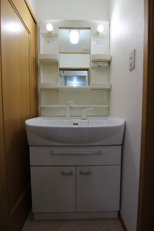 洗面設備　※別号室の写真です。忙しい朝もシャンプードレッサーで楽チン