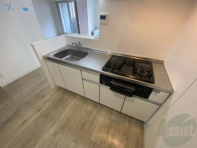 キッチン　キッチンはシックなデザインでした。洗い場も大きい。