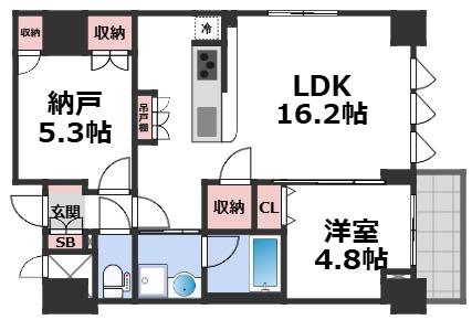 スプランディッド上本町WESTの間取り写真