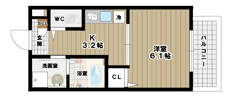 アルモカーサ三国ヶ丘 1FDの間取り写真