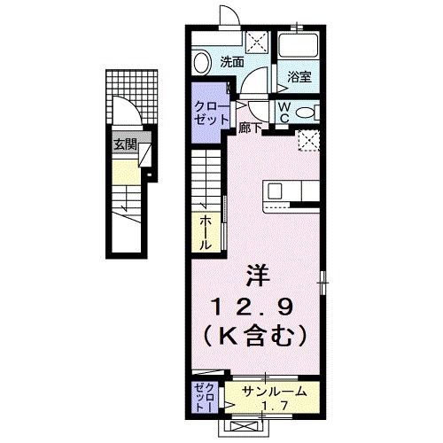 名鉄河和線 青山駅 徒歩14分 2階建 築3年の間取り写真
