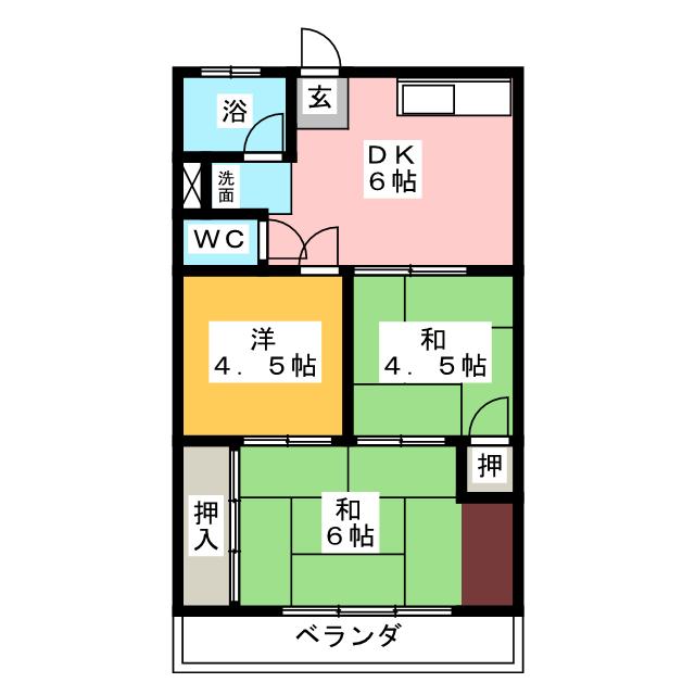 西川ハイツの間取り写真