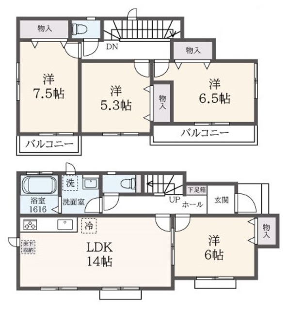 野津田戸建の間取り写真