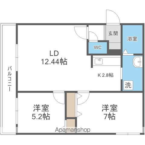 地下鉄東豊線 環状通東駅 徒歩5分 4階建 築2年の間取り写真