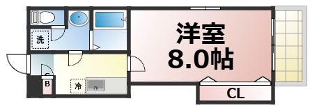 ＪＲ大阪環状線 玉造駅 徒歩5分 7階建 築28年の間取り写真
