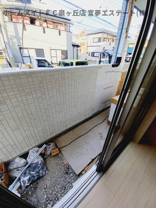 バルコニー　建築中の写真です