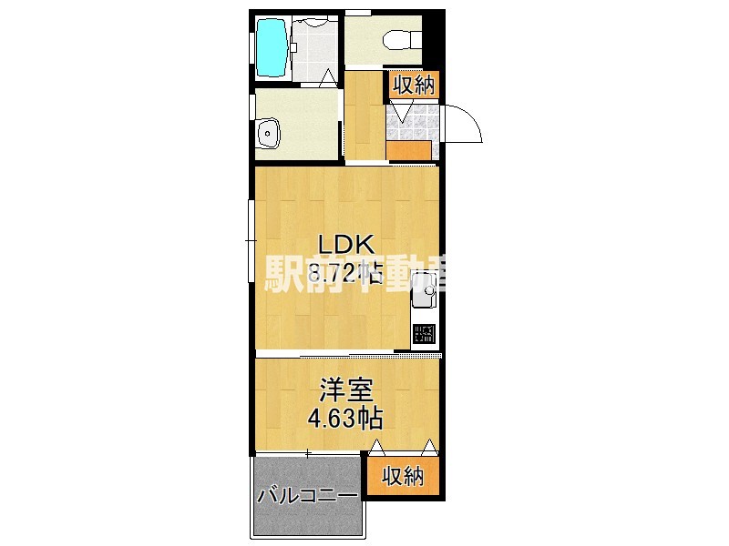 久留米市荒木町白口のアパートの間取り