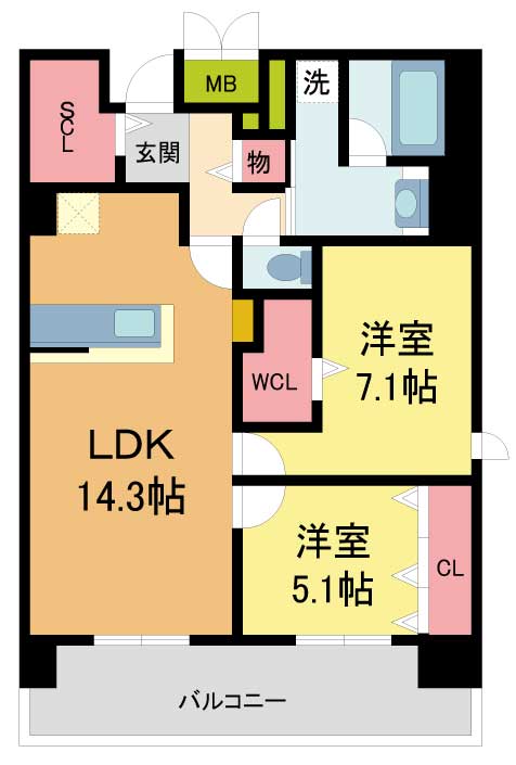 フレンシア西宮北口の間取り