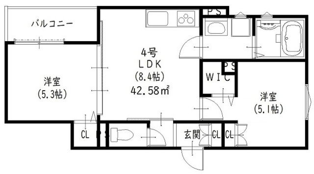 大東市諸福のアパートの間取り