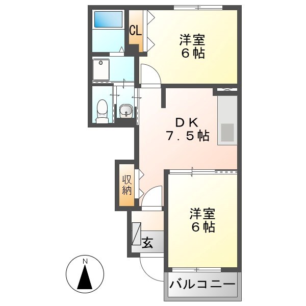 レクサス共栄Ｂの間取り